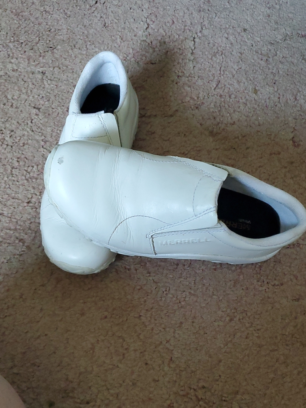 Merrell Men's White Slip-On Leather Loafers